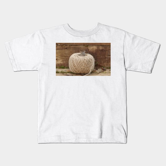 mouse in a ball of string Kids T-Shirt by Simon-dell
